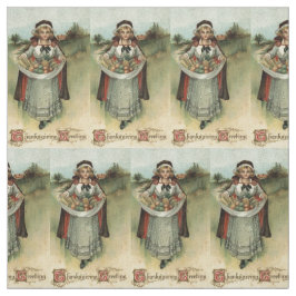 Tecido de Ação de Graças da Mulher Peregrina Vinta