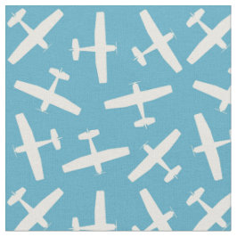 Tecido de Aeronave Retrô | Azul e Creme