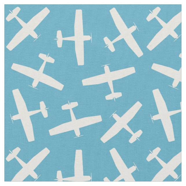 Tecido de Aeronave Retrô | Azul e Creme (Detalhe)