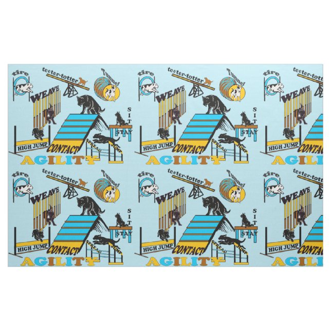 tecido de agilidade para amantes de cães (Fat Quarter)