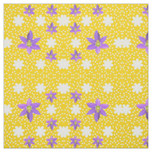 Tecido de Alegria Branco Rosa Amarelo