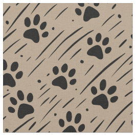 Tecido de Algodão com Impressão de Patas Preto e T