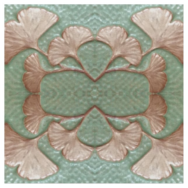 Tecido de algodão com padrão de folha Gingko (Detalhe)