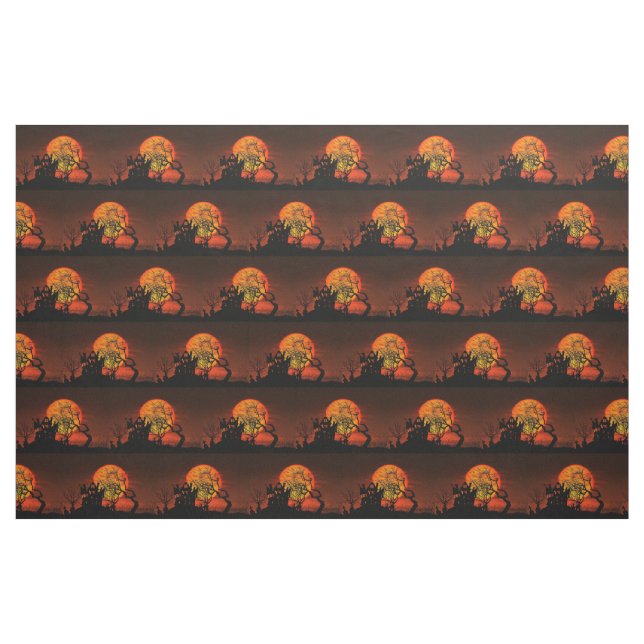 Tecido de Algodão Combado de Halloween Moon (Fat Quarter)