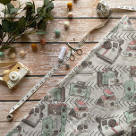 Tecido de Algodão Padrão da Câmera Vintage<br><div class="desc">Adicione seu texto personalizado a este design usando as caixas "Editar este modelo design" no lado direito do item, ou clique no botão azul "Personalizar" para organizar o texto, alterar as fontes e cores e também adicionar informações ou imagens adicionais a este design. ****Para pedidos personalizados, não coloque este produto...</div>