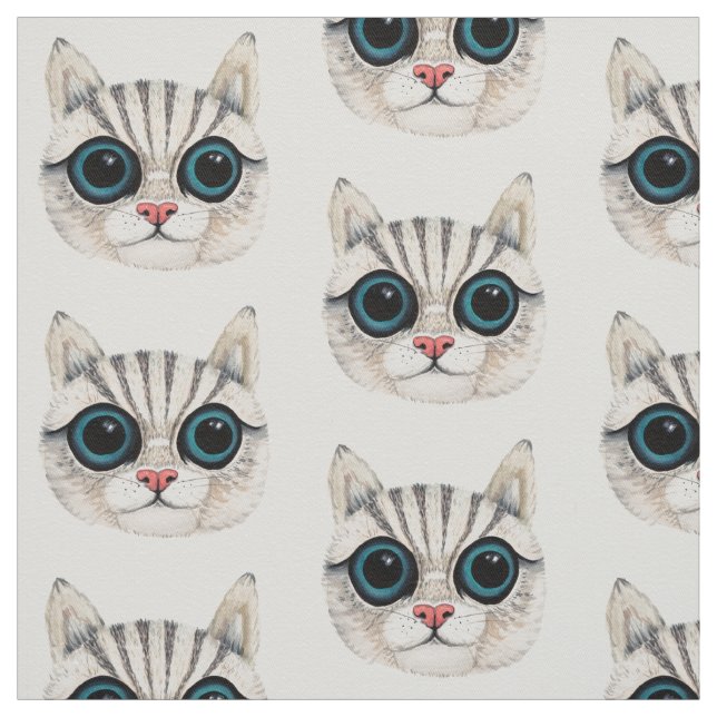 Tecido de Algodão Padrão de Ilustração do Gato (Modelo)