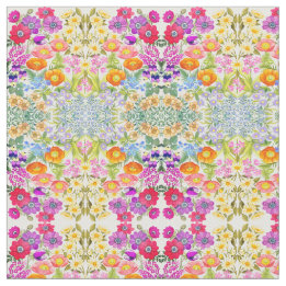 Tecido de algodão penteado da aguarela jardim