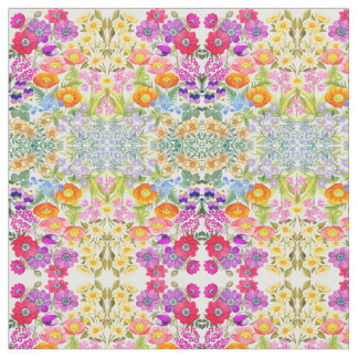 Tecido de algodão penteado da aguarela jardim