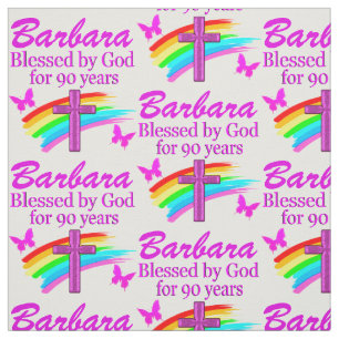 TECIDO DE ANIVERSÁRIO DE 90 CRISTÃO PERSONALIZADO