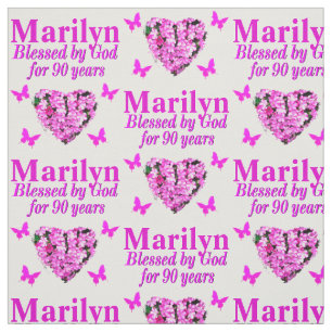 Tecido DE ANIVERSÁRIO DE 90 FLORAL PINK PERSONALIZ