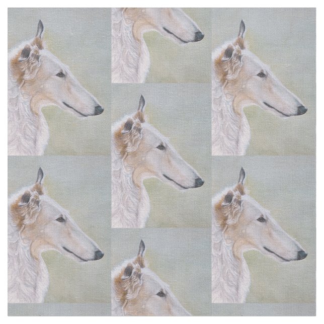 Tecido de Arte Canina Borzoi Russo Wolfhound (Detalhe)