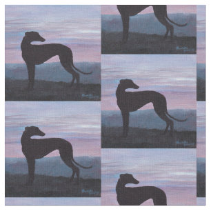 Tecido de Arte de Cachorro Silhueta Greyhound