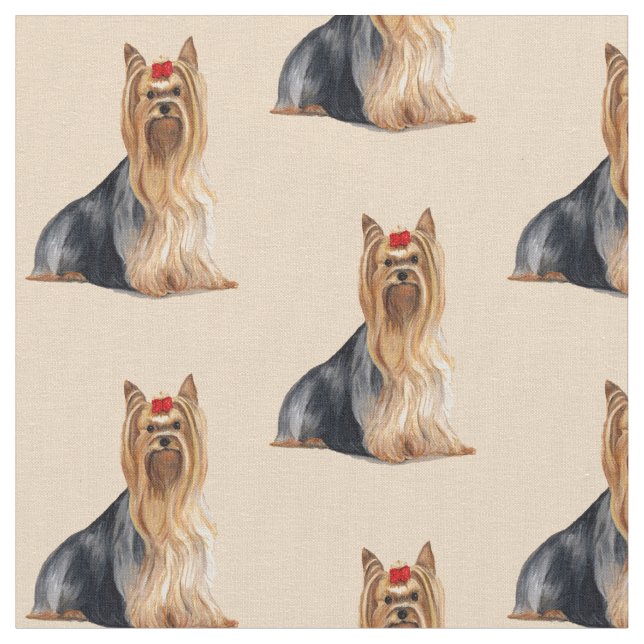 Tecido de Arte de Terrier Dog Yorkshire (Detalhe)