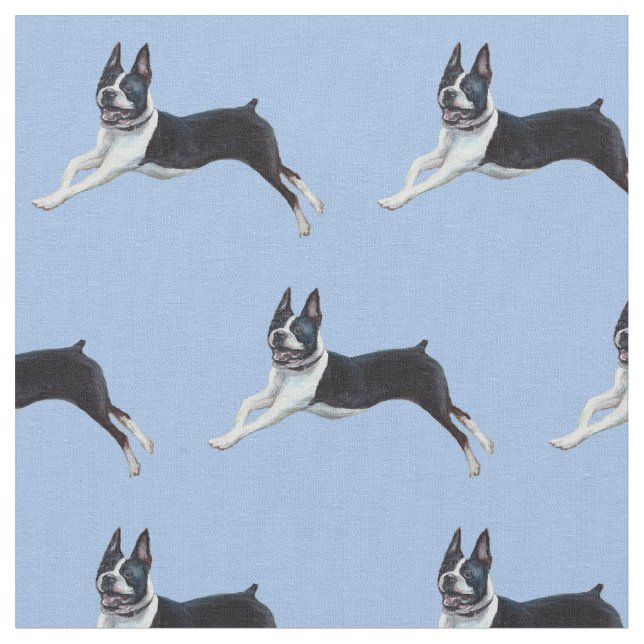 Tecido de Arte do Cão de Boston Terrier (Detalhe)