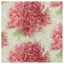 Tecido de arte em aquarela Waratah