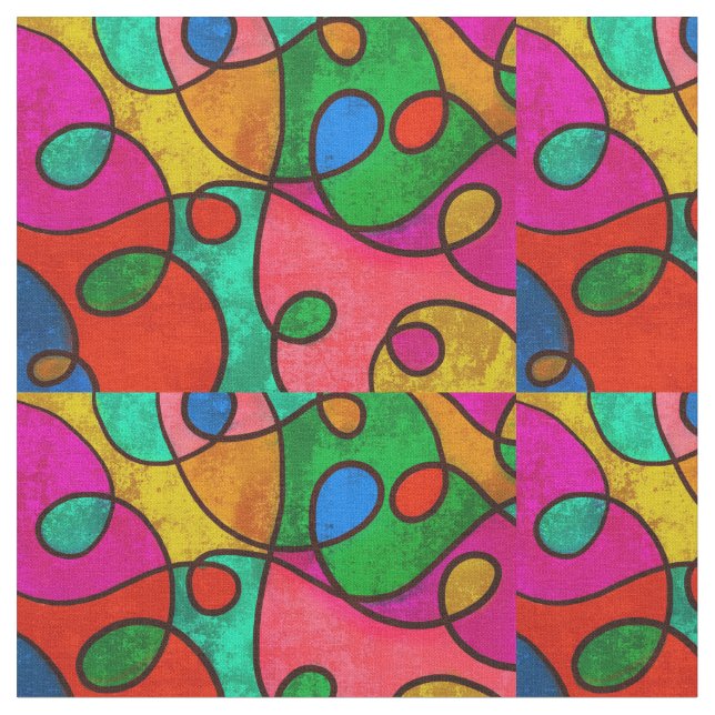 Tecido de Arte Multicolorido Étnico Tribal African (Detalhe)