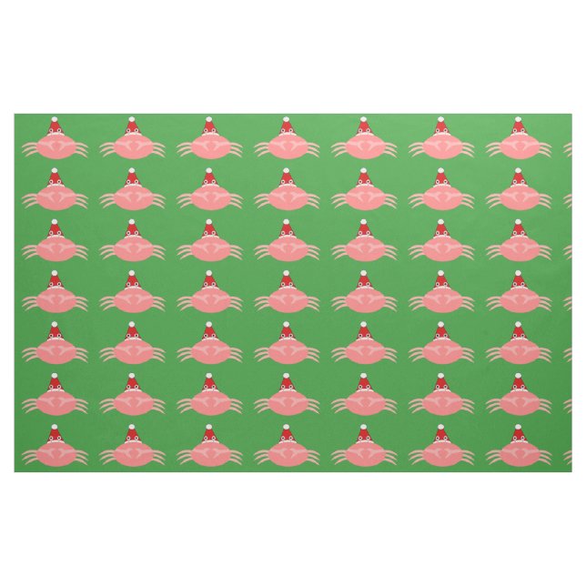 Tecido de artesanato de caranguejo de Natal (Fat Quarter)