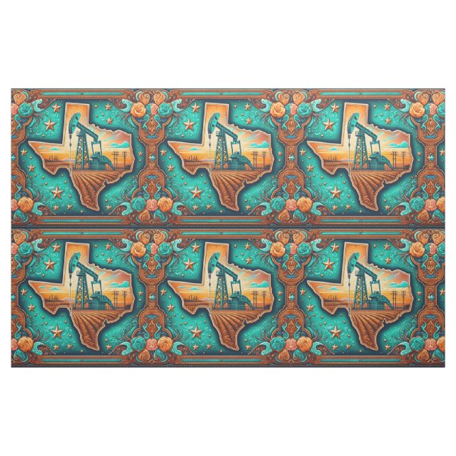 Tecido de Bomba de Gasolina do Texas Oil (Fat Quarter)