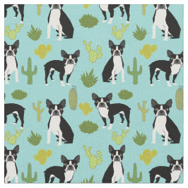 Tecido de Boston Terrier Cactus