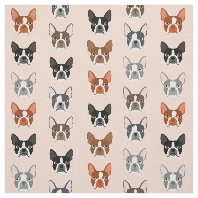 tecido de Boston Terrier Heads - cachorros bonitos (Modelo)