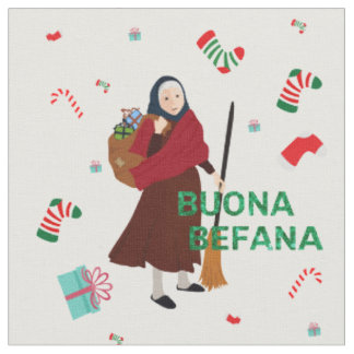 tecido de bruxa de natal Buona Befana