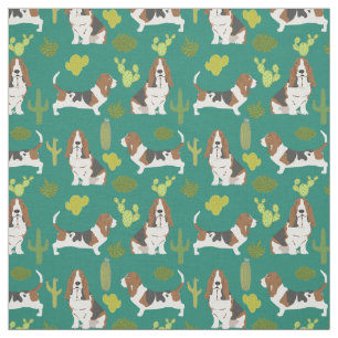 tecido de cactos de hound basset - tecido de cão 