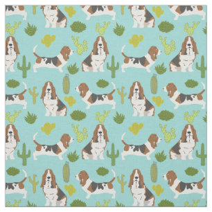 tecido de cactos de hound basset - tecido de cão 