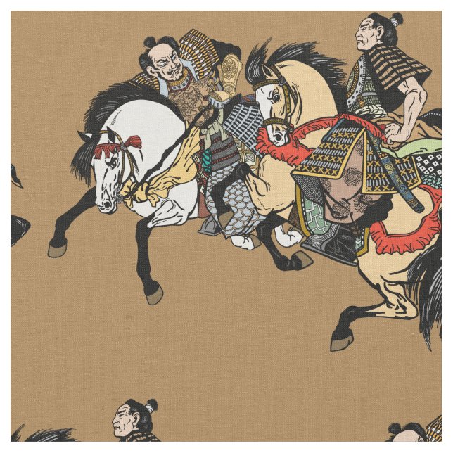 Tecido de cavaleiro samurai japonês (Detalhe)