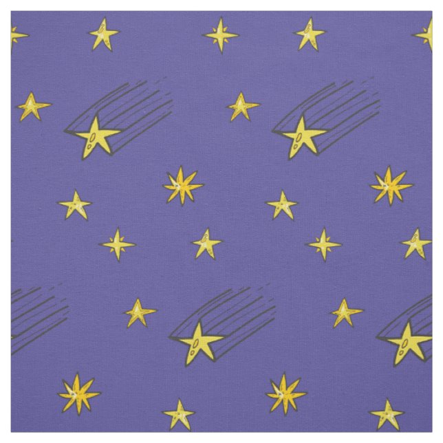 Tecido de céu noturno azul com estrela cadente por (Modelo)