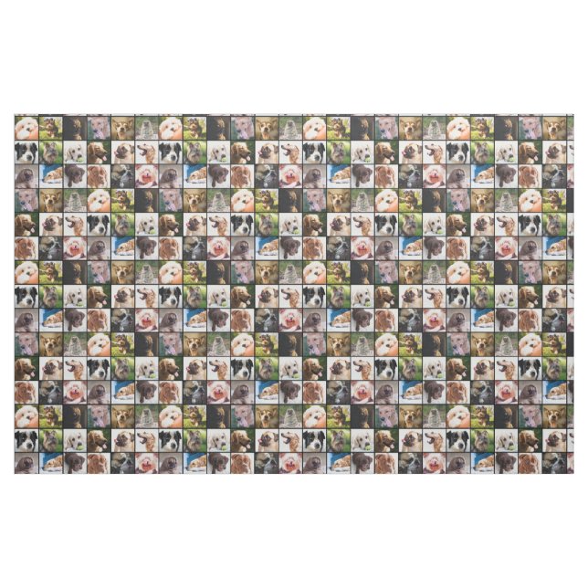 Tecido de Colagem de Fotos para Cães Bonitos e Eng (Fat Quarter)