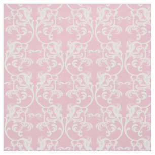 Tecido de Cor damasco Parisiense Cor-de-Rosa Branc