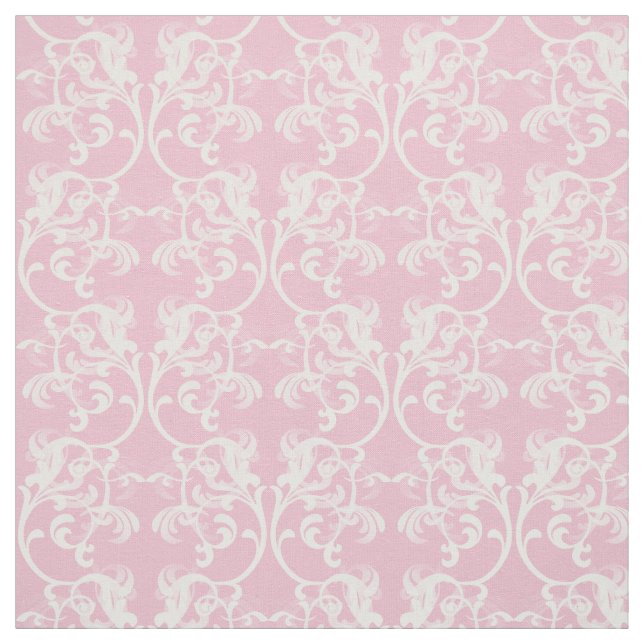 Tecido de Cor damasco Parisiense Cor-de-Rosa Branc (Modelo)