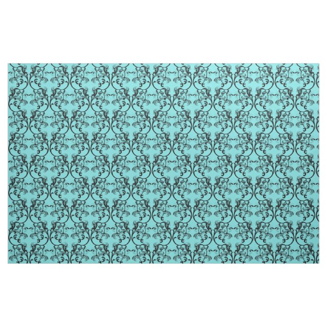 Tecido de Cor damasco parisiense Ebony Turquoise (Fat Quarter)