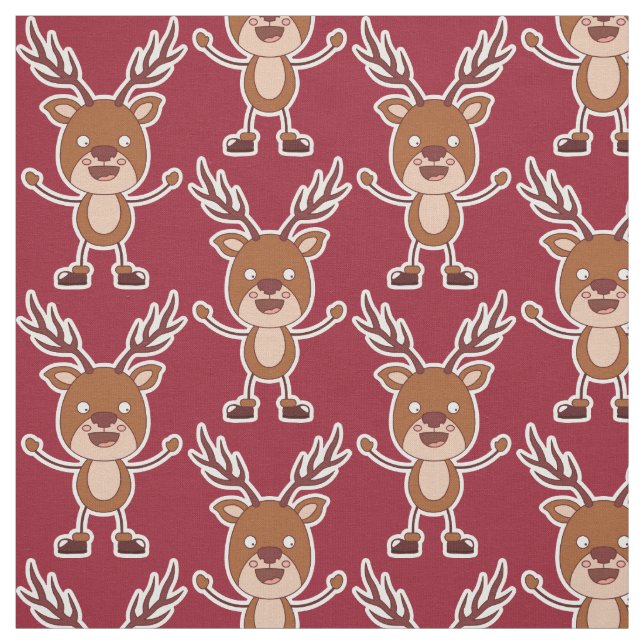 Tecido de cor personalizado da Reindeer Engraçada (Modelo)