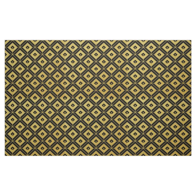 Tecido de Deco de Arte Dourada e Negra (Fat Quarter)