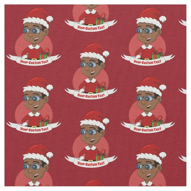 Tecido de desenho animado do menino de Natal (Detalhe)