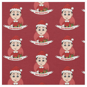 Tecido de desenho animado do menino de Natal