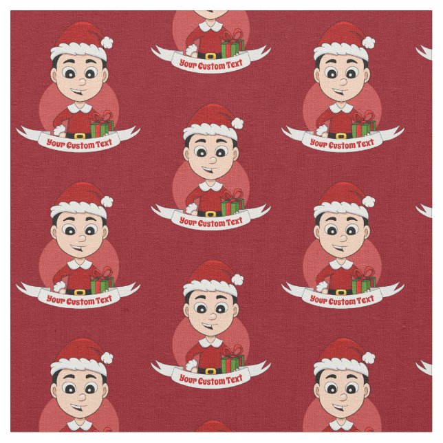 Tecido de desenho animado do menino de Natal (Detalhe)