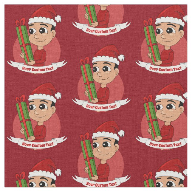 Tecido de desenho animado do menino de Natal (Detalhe)