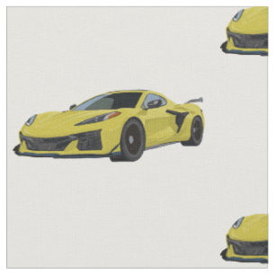 Tecido de desenho desenhado amarelo de corveta C8