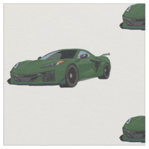 Tecido de desenho desenhado de corveta verde-escur