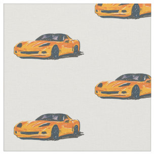 Tecido de desenho desenhado laranja C6 Corvette