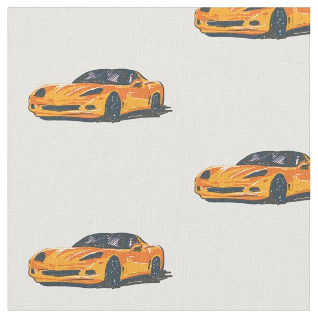 Tecido de desenho desenhado laranja C6 Corvette (Detalhe)