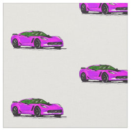 Tecido de desenho desenhado rosa C7 Corvette