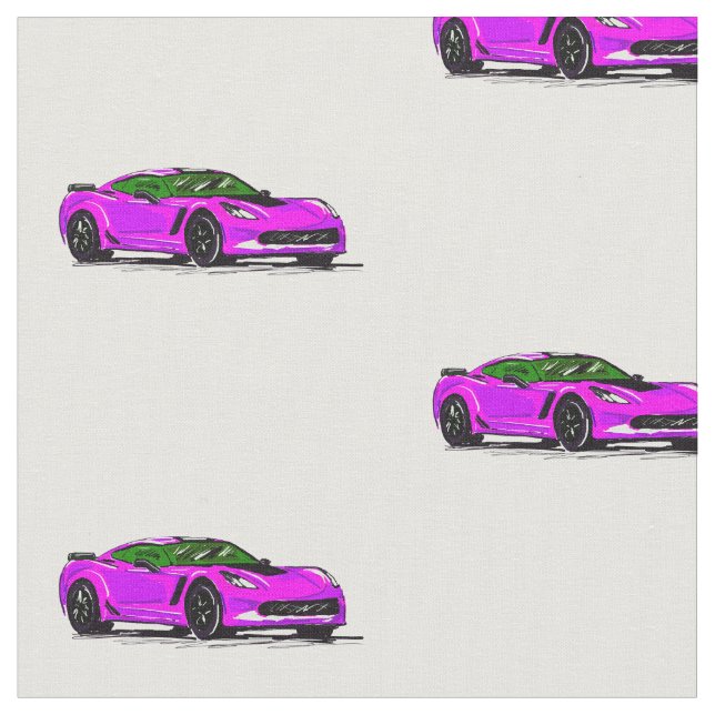 Tecido de desenho desenhado rosa C7 Corvette (Detalhe)