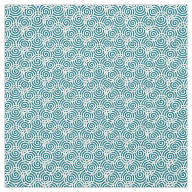 Tecido de Design do Abstrato Espiral Triplo Branco (Modelo)