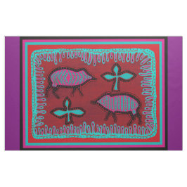 Tecido de Designer Colorido Southwest Javelinas