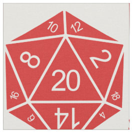 Tecido de Dice D20 Vermelho