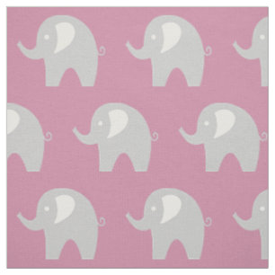 Tecido de elefante bebê cinza rosa padrão de tecid