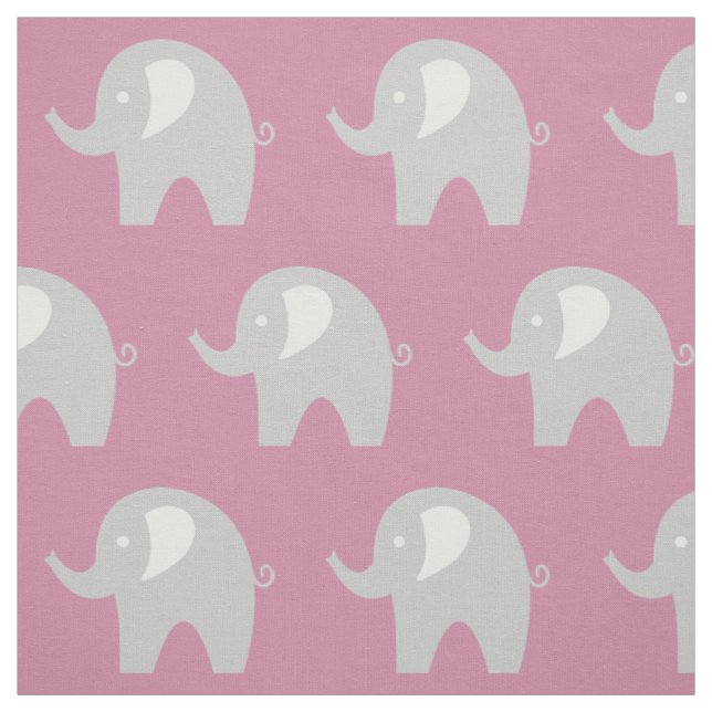 Tecido de elefante bebê cinza rosa padrão de tecid (Modelo)